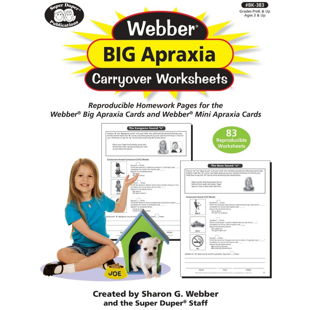 Big Apraxia Carryover Worksheets