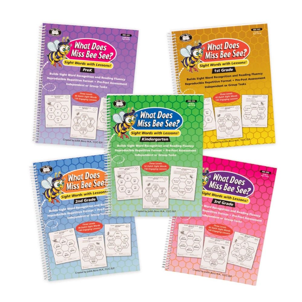 What Does Miss Bee See? (5 Book Combo) Book that teaches children sight word recognition and improves reading fluency 
