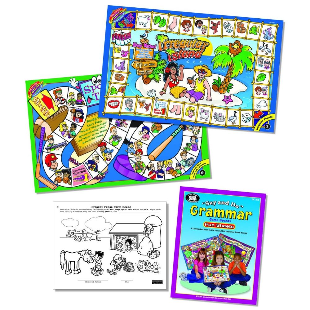 Say & Do® Grammar Game Boards & Book Combo educational games and activities to help children learn grammar skills 