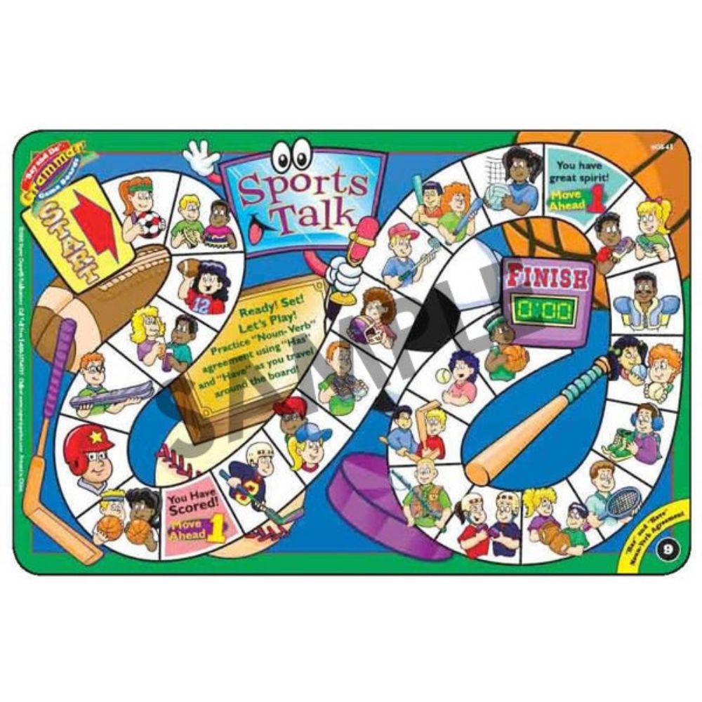Say & Do® Grammar Game Boards & Book Combo, Sports Talk game board