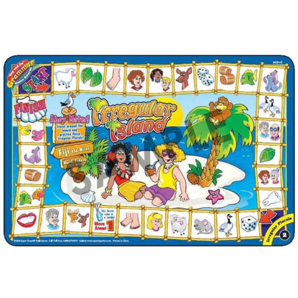Say & Do® Grammar Game Boards & Book Combo, Irregular Island game board