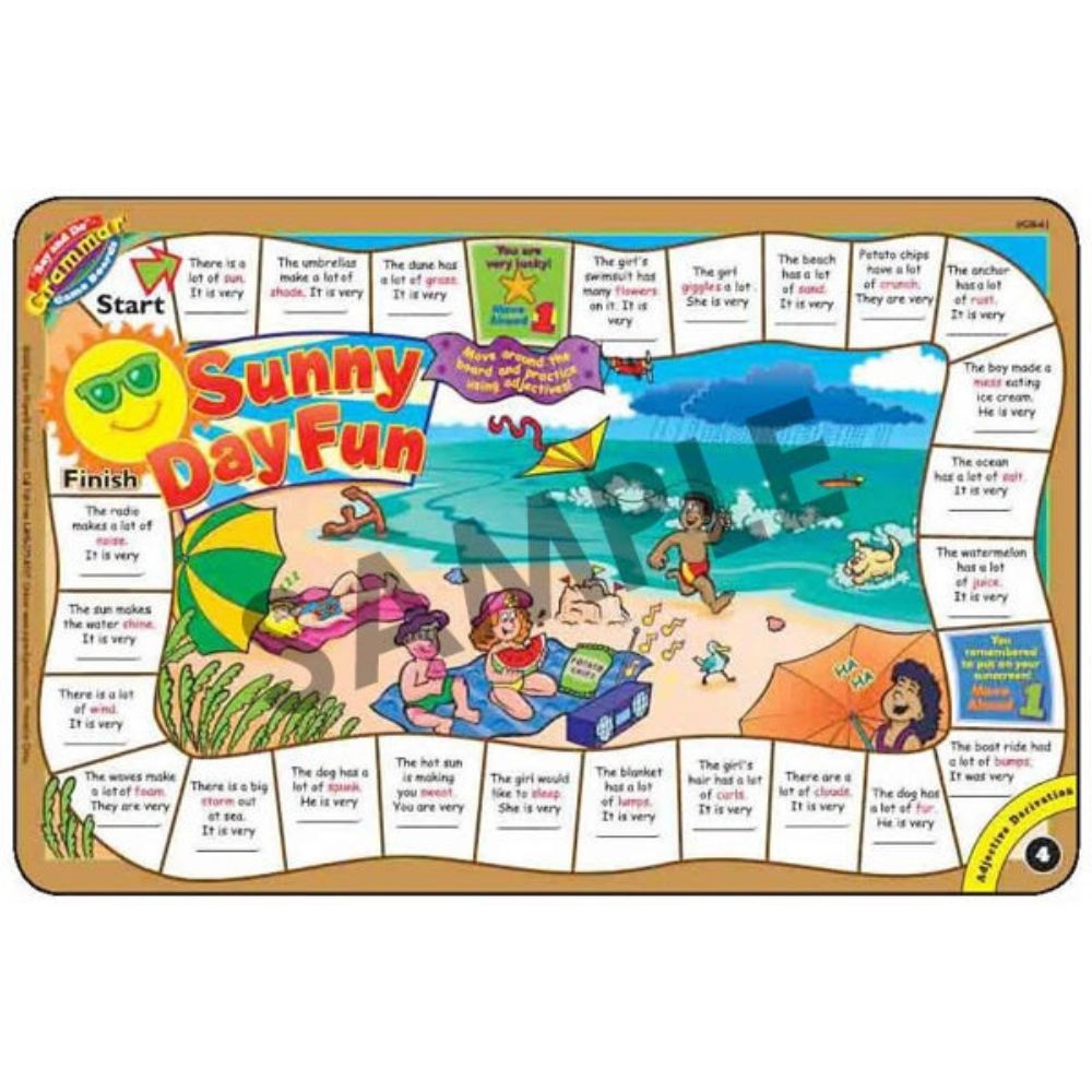 Say & Do® Grammar Game Boards & Book Combo, Sunny Day Fun game board