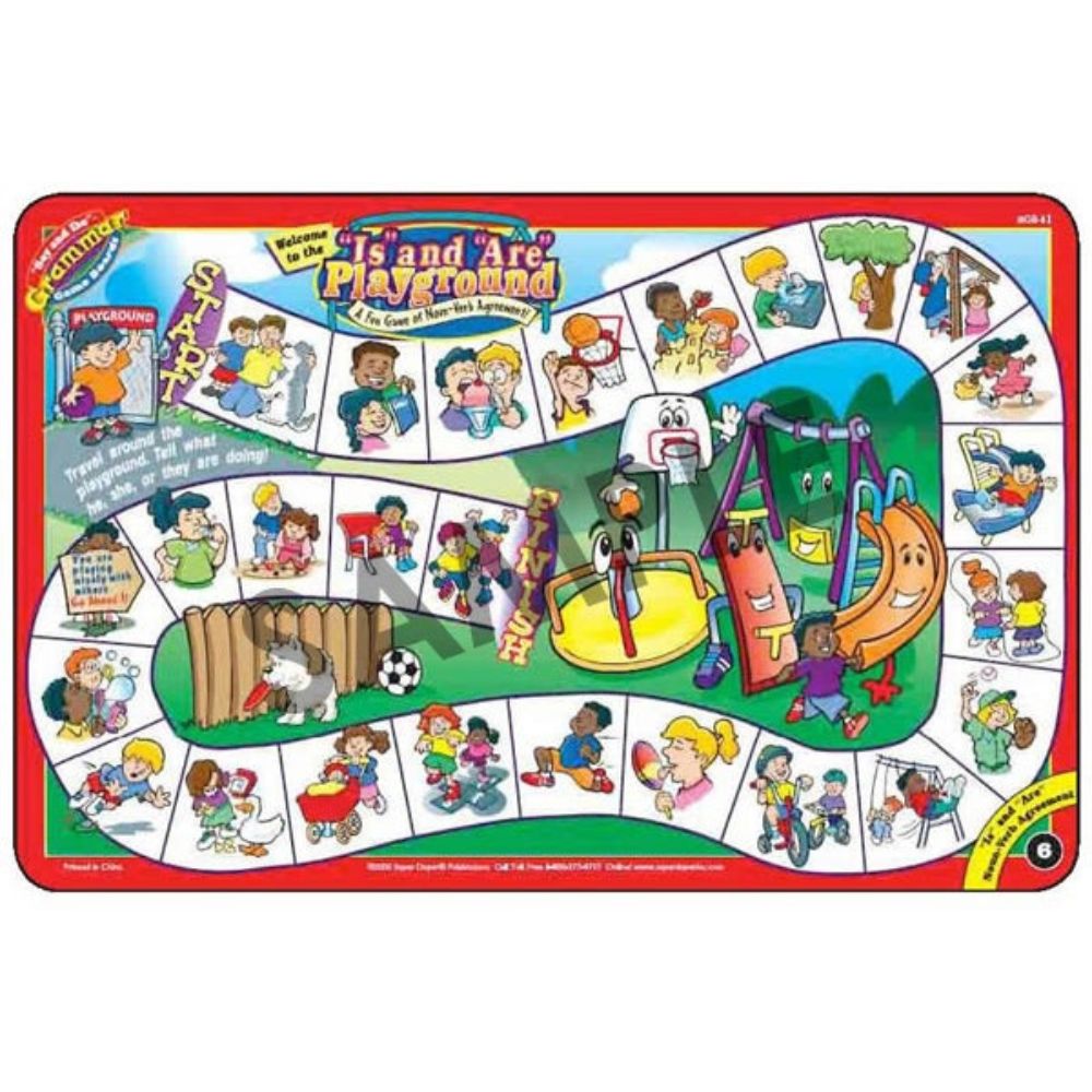 Say & Do® Grammar Game Boards & Book Combo, "Is" and "Are" Playground game board