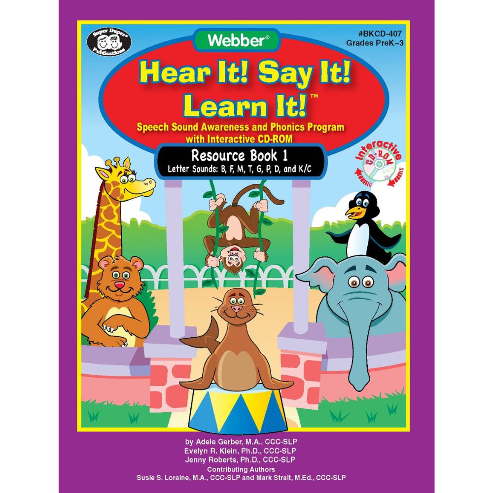 Webber® Hear It! Say It! Learn It! Interactive Book and Software Program, help children learn phonemic awareness and phonics