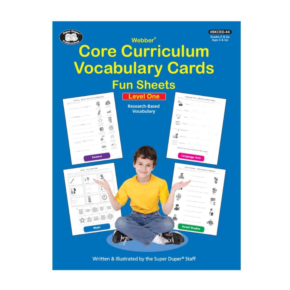 Super Duper Webber® Core Curriculum Vocabulary Fun Sheets (Level 1) vocabulary skills for children in grade 1
