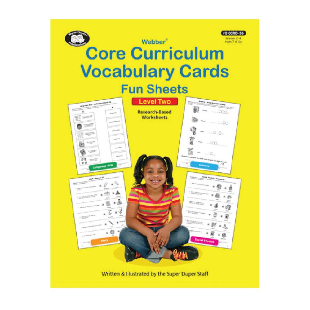Super Duper Webber® Core Curriculum Vocabulary Fun Sheets (Level 2) vocabulary skills for children in grade 2