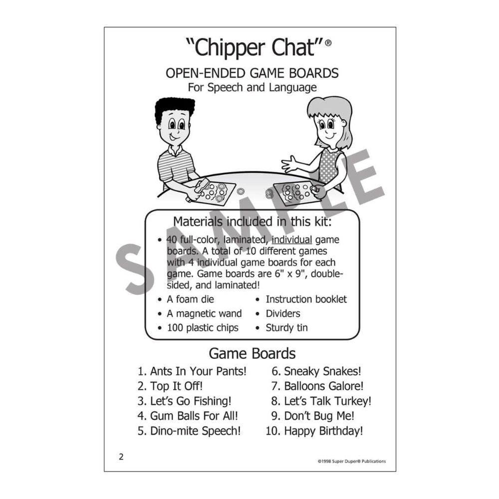 Chipper Chat® (The Original) open-ended game boards for speech and language