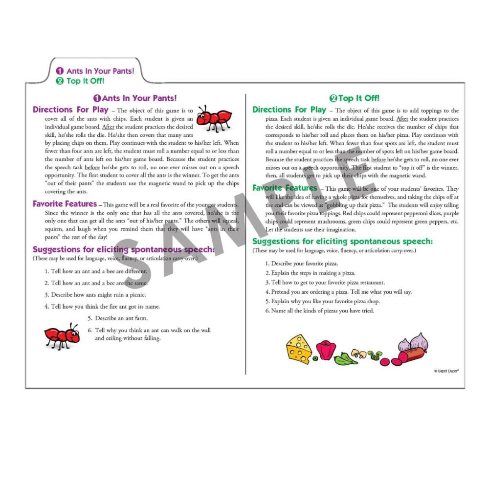 Chipper Chat® (The Original) open-ended game boards for speech and language, sample game