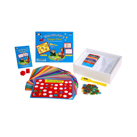 Vocabulary Chipper Chat® magnetic chip game that helps teaches students and children vocabulary skills at school or at home