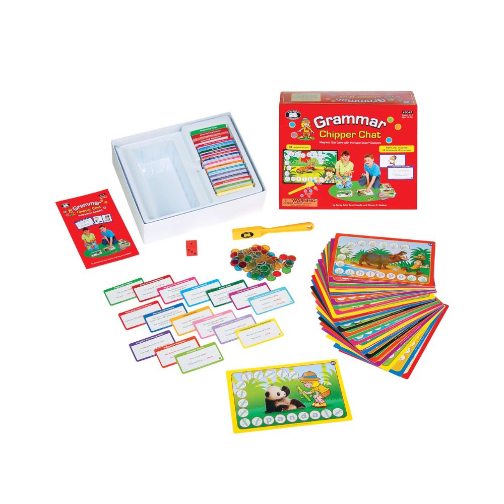 Grammar Chipper Chat® educational game that helps students and children learn core grammatical structures