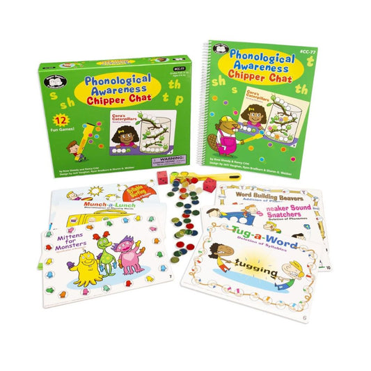 Phonological Awareness Chipper Chat® educational board game that teaches children phonological and language skills