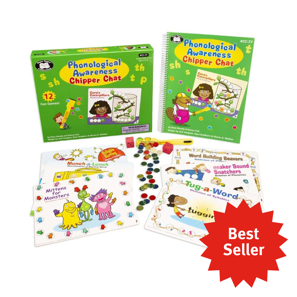 Phonological Awareness Chipper Chat® educational board game that teaches children phonological and language skills