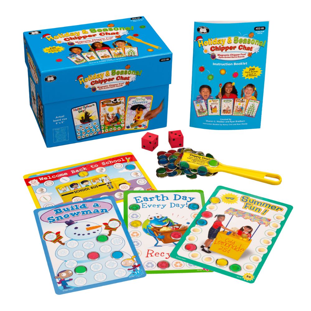 Holiday & Seasonal Chipper Chat® open-ended game boards for children