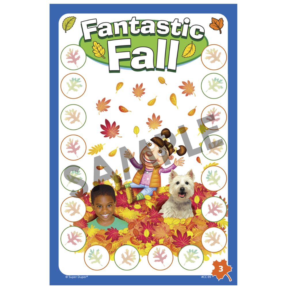 Holiday & Seasonal Chipper Chat® open-ended game boards for children; Fantastic Fall game board