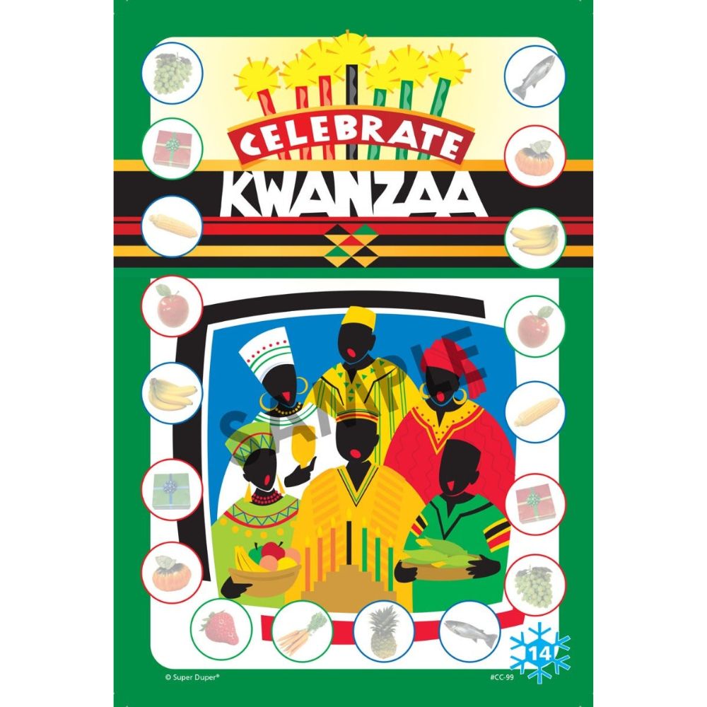 Holiday & Seasonal Chipper Chat® open-ended game boards for children; Celebrate Kwanzaa game board