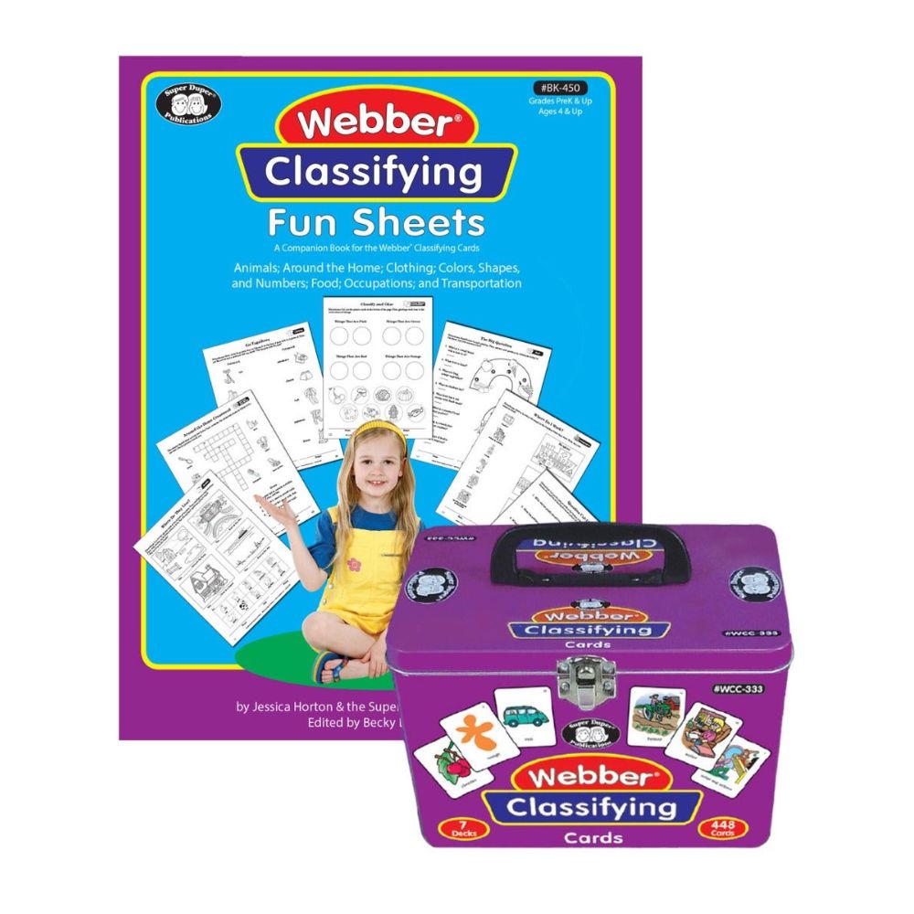 Webber® Classifying Fun Sheets and Cards combo educational tool for teaching children's language development