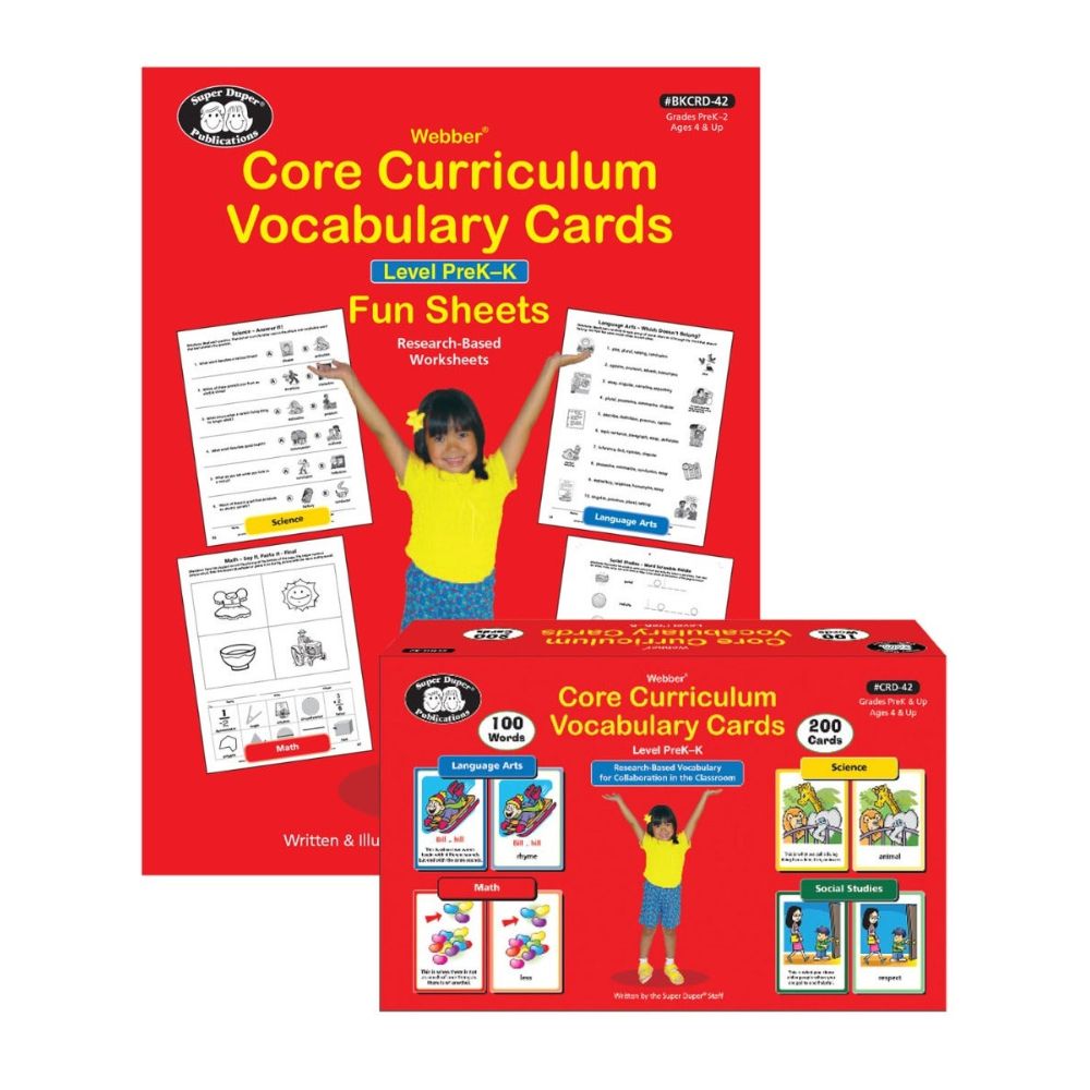 Webber® Core Curriculum Vocabulary Cards and Fun Sheets (Pre-K), Super Duper, Canada