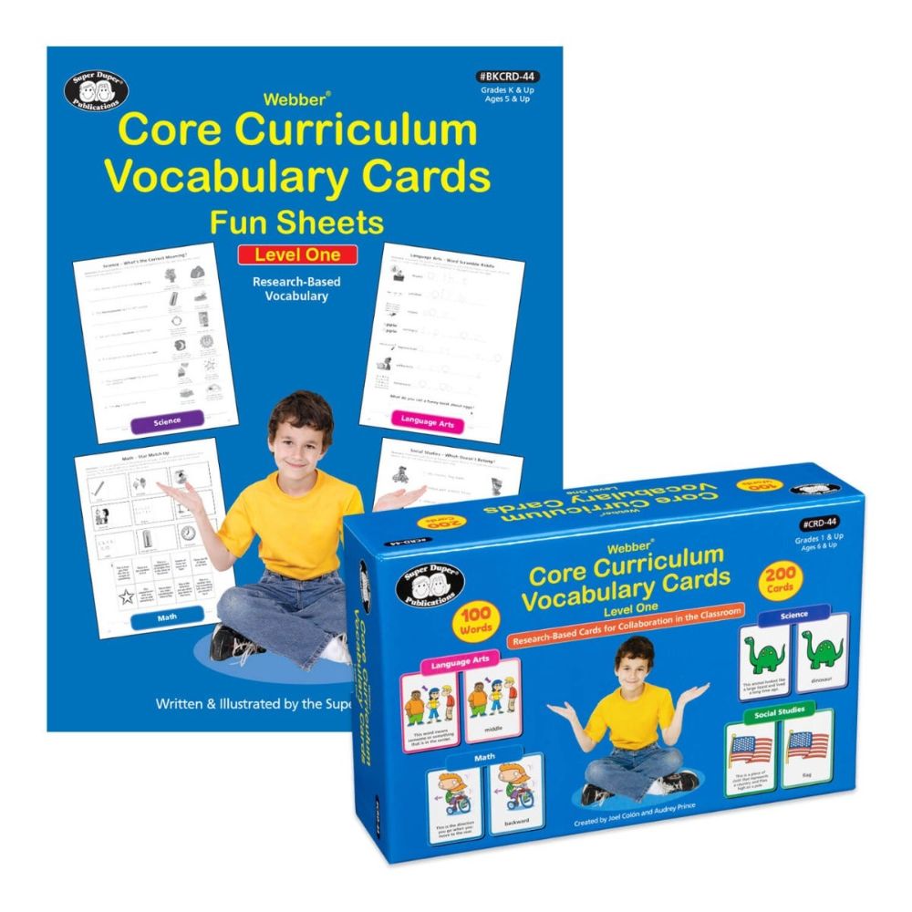 Webber® Core Curriculum Vocabulary Cards and Fun Sheets (Level 1), Super Duper, Canada