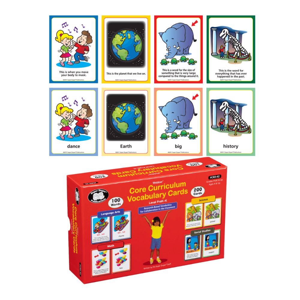 Webber® Core Curriculum Vocabulary Cards - Level PreK-K