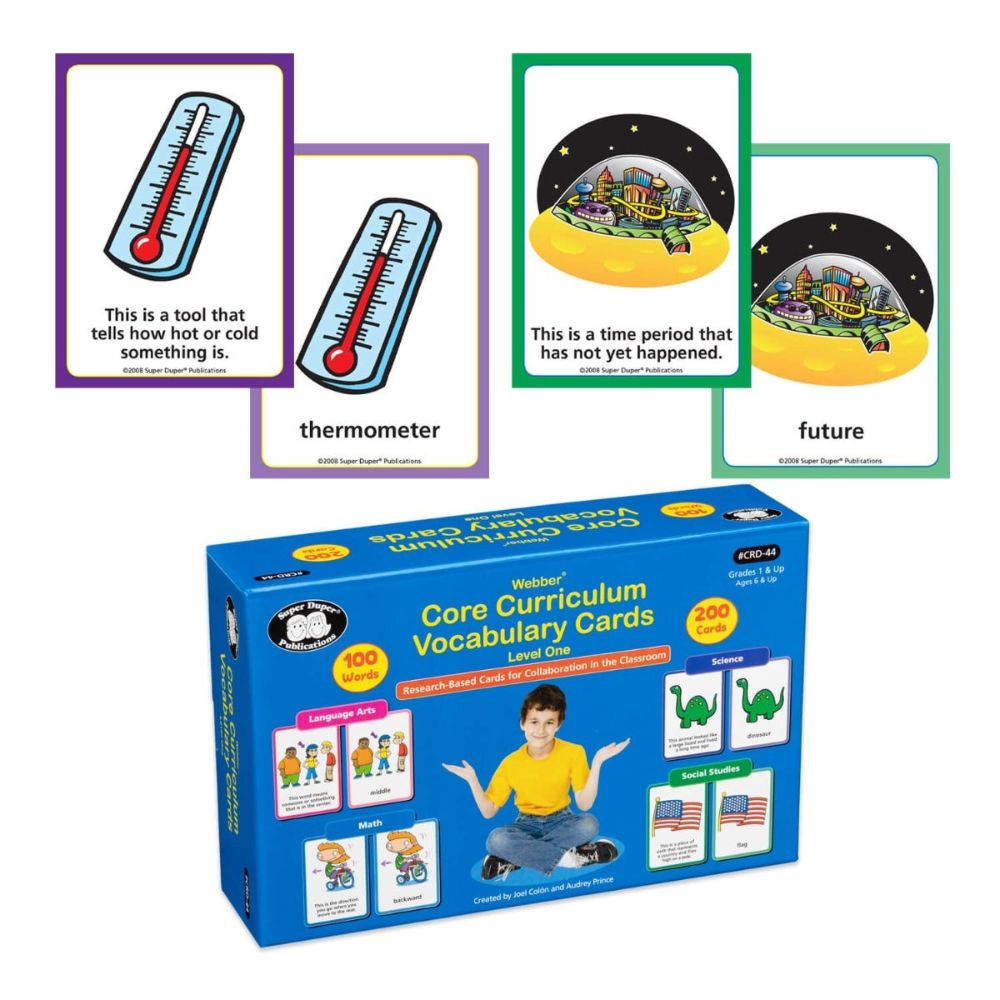 Super Duper Webber® Core Curriculum Vocabulary Cards (Level 1) vocabulary skills for children in grade 1