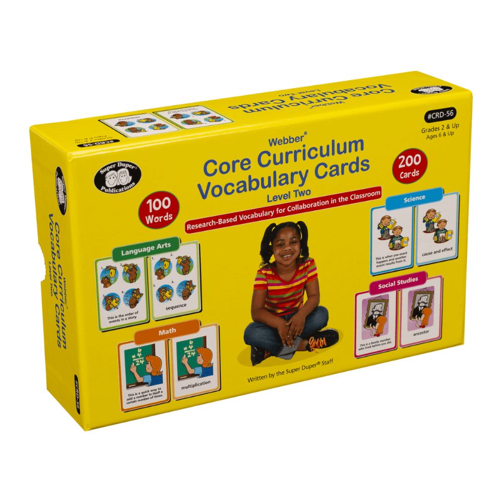 Super Duper Webber® Core Curriculum Vocabulary Cards (Level 2) vocabulary skills for children in grade 2