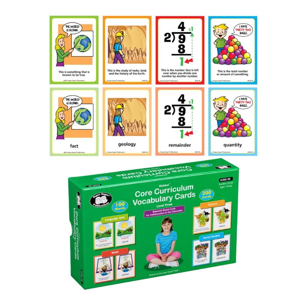 Webber® Core Curriculum Vocabulary Cards (Level 3), educational flashcards to help children learn vocabulary for grade 1 and up 