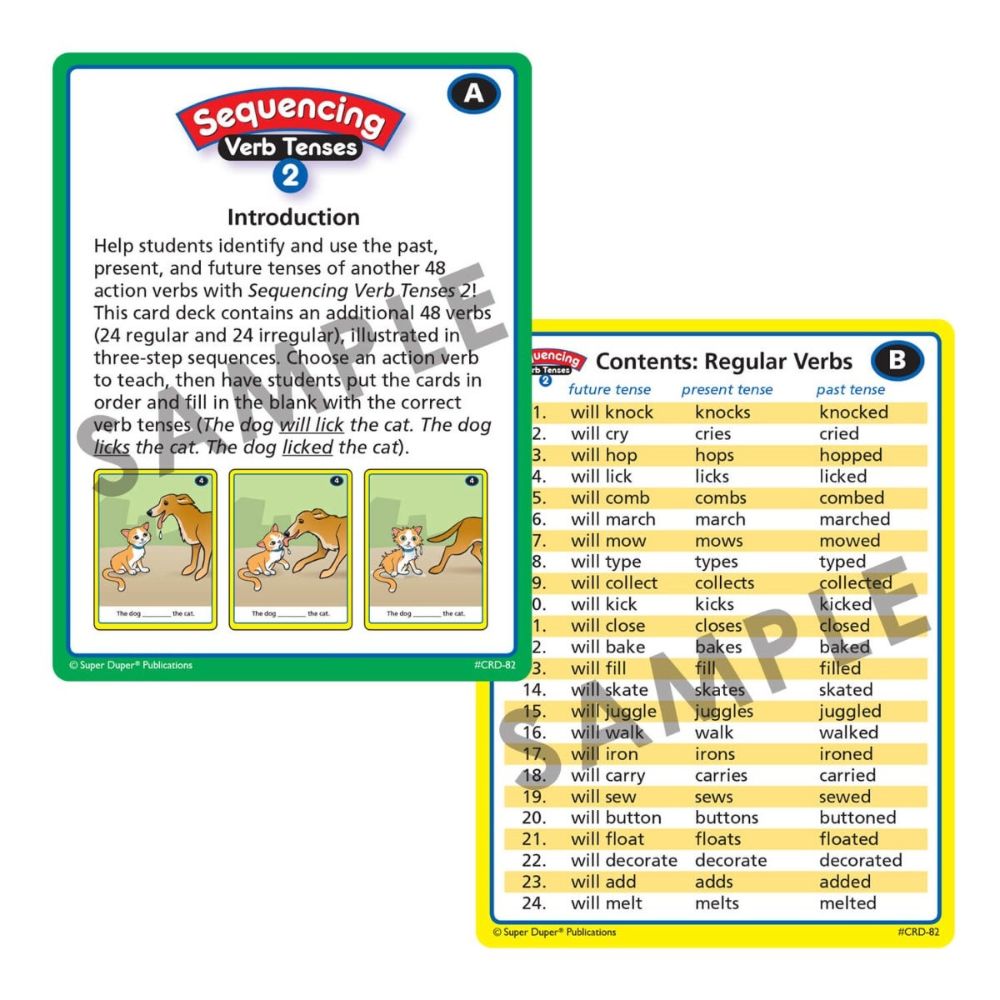 Sequencing Verb Tenses Card Decks