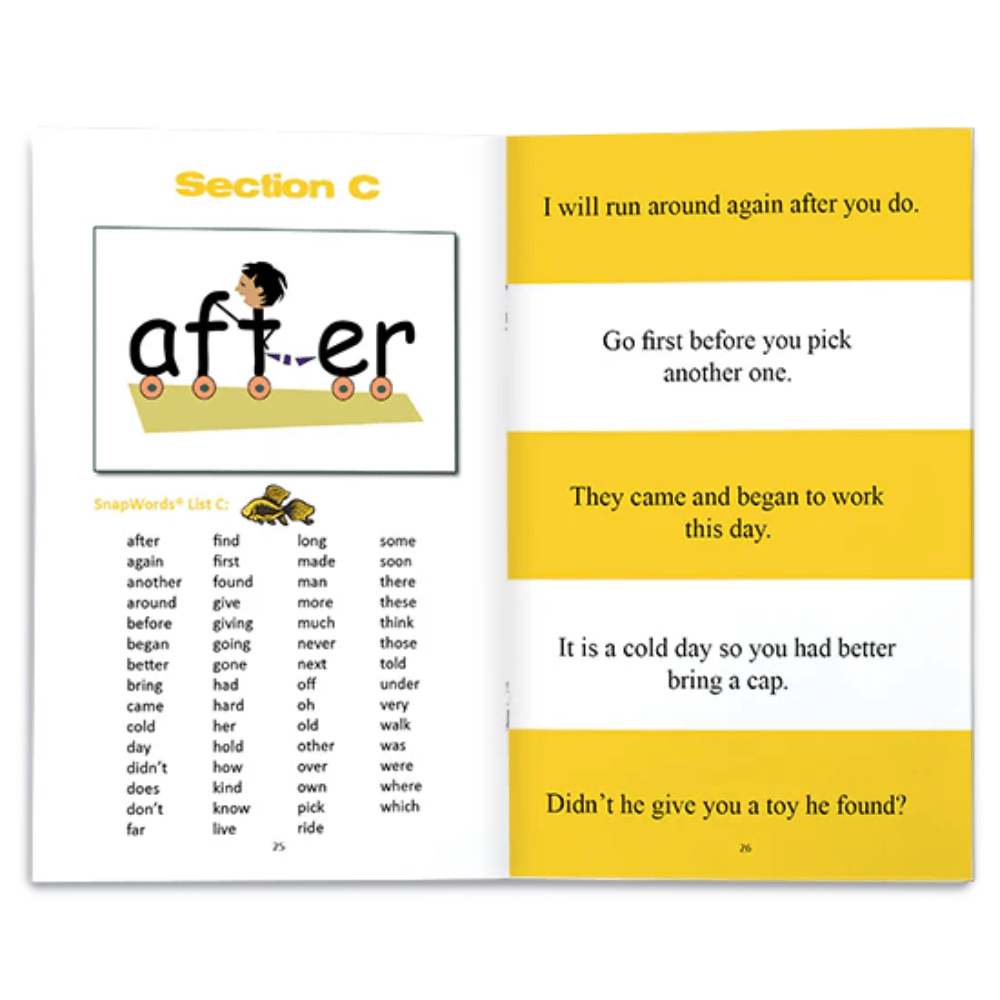 Section C of the Complete Sight Words in Sentences book