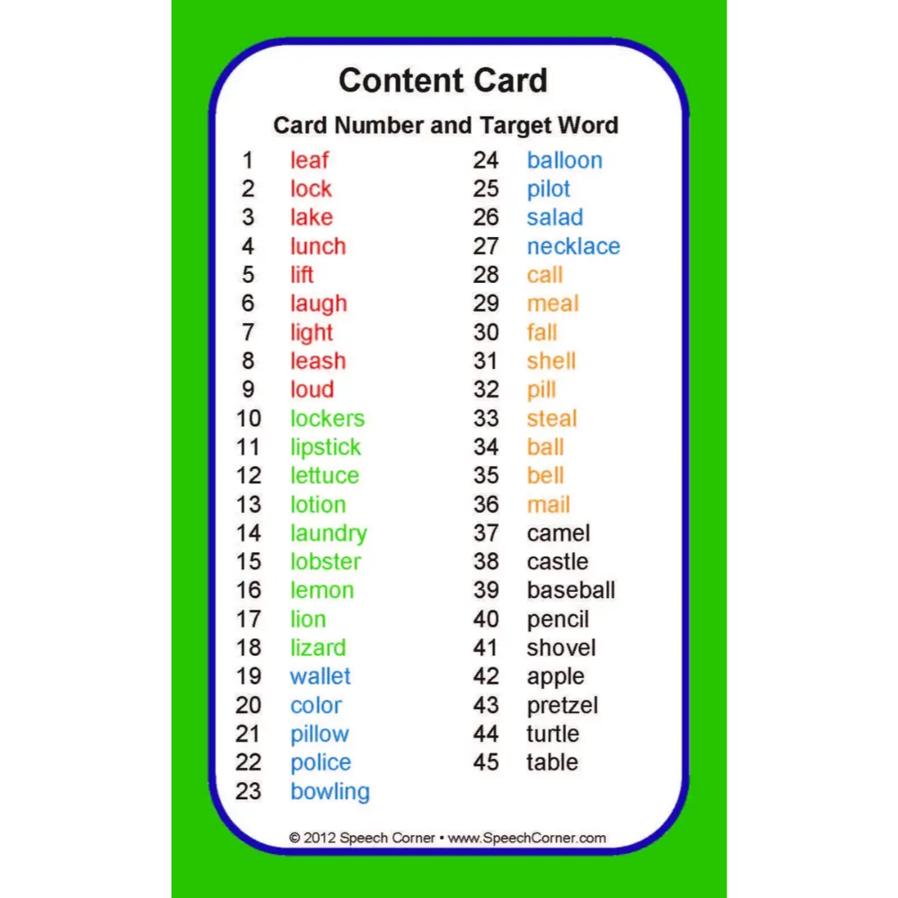 Articulation Double Dice Add-On Deck (CH, F, G, K, L, R, S, SH, TH, R/S/L Clusters)