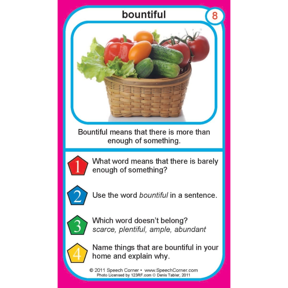 Advanced Vocabulary Building Double Dice Add-On Deck