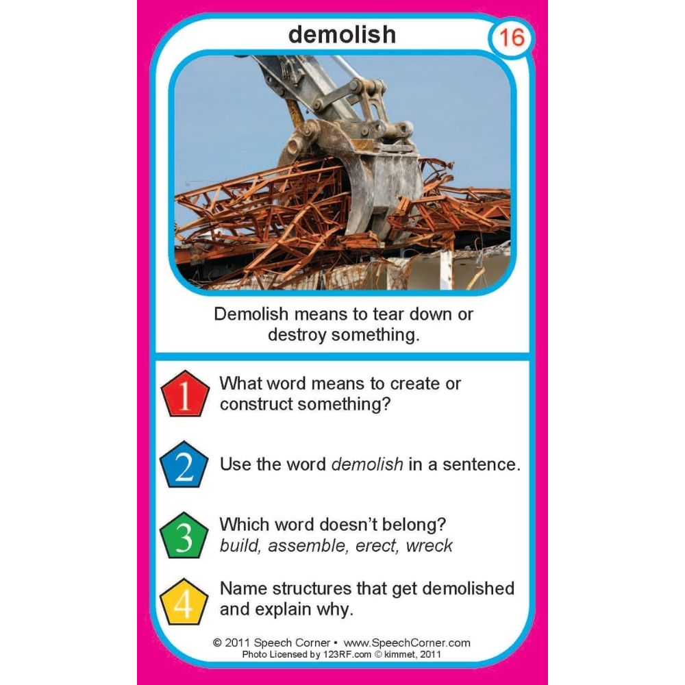 Advanced Vocabulary Building Double Dice Add-On Deck