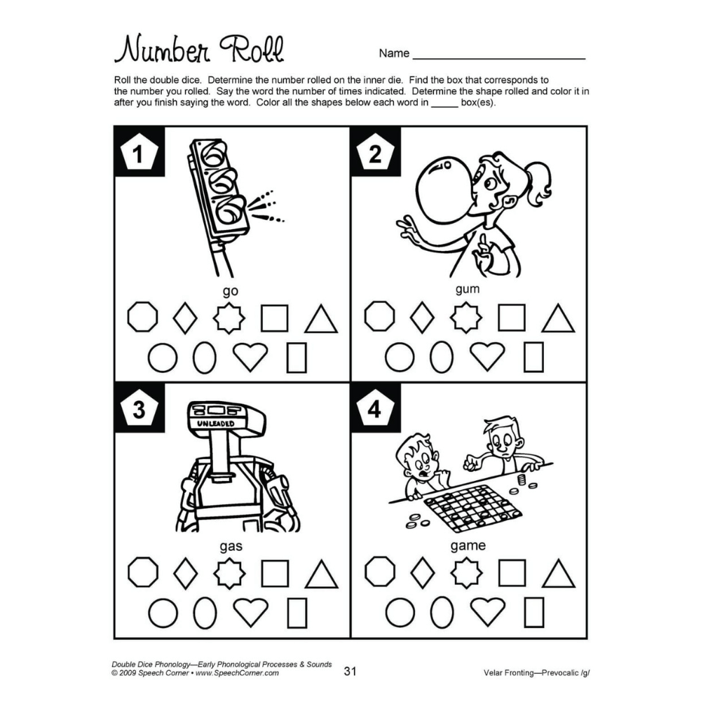 Double Dice Phonology Number Roll