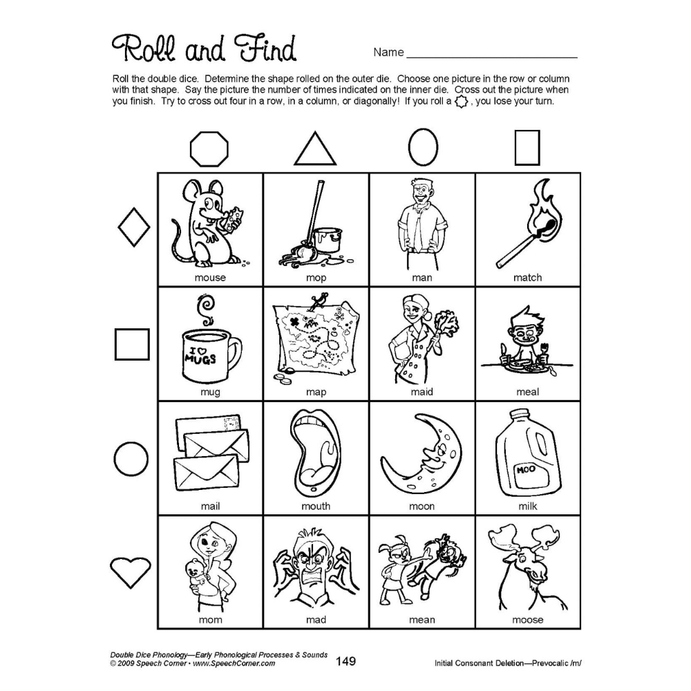 Double Dice Phonology Roll and Find