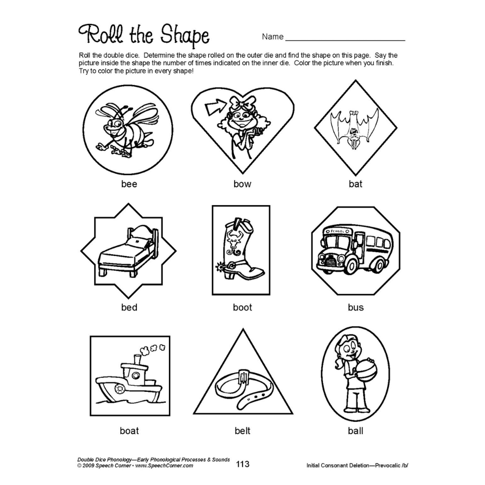 Double Dice Phonology Roll the Shape