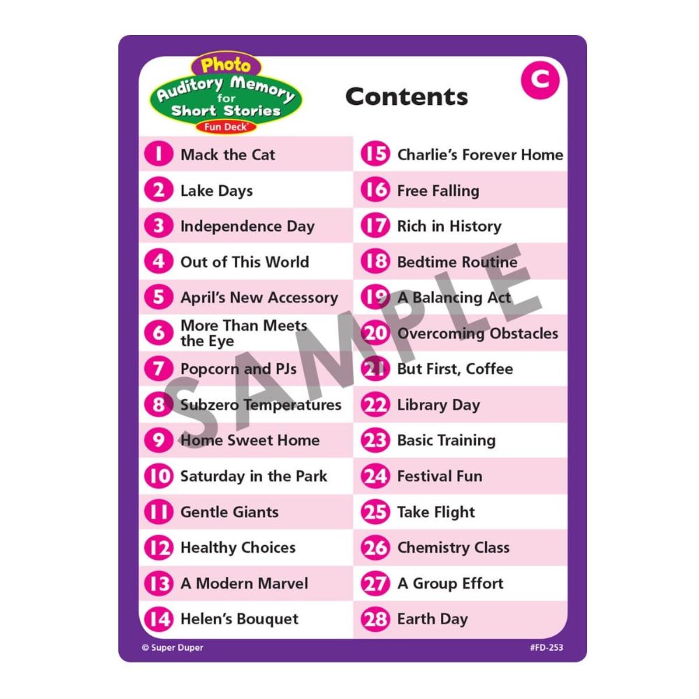 Photo Auditory Memory for Short Stories Fun Deck®