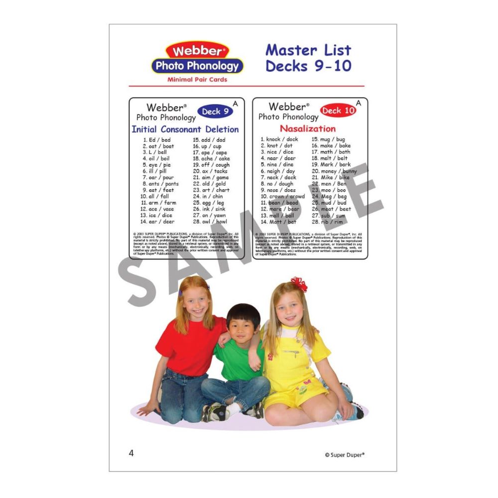 Webber® Photo Phonology Minimal Pair Cards