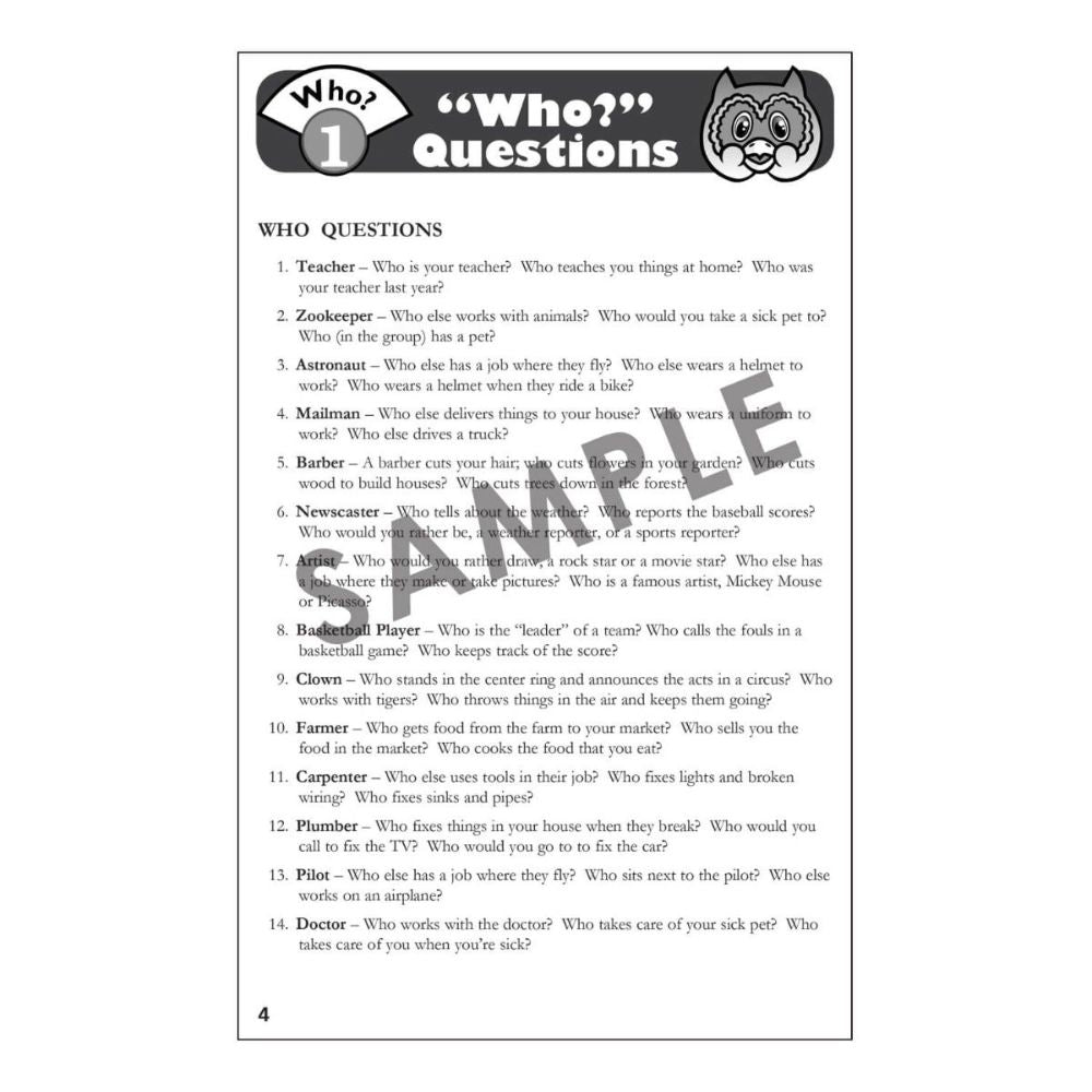 "Ask and Answer"® Curious Kids game boards, questioning game for practicing "WH" questions, "WHO" questions