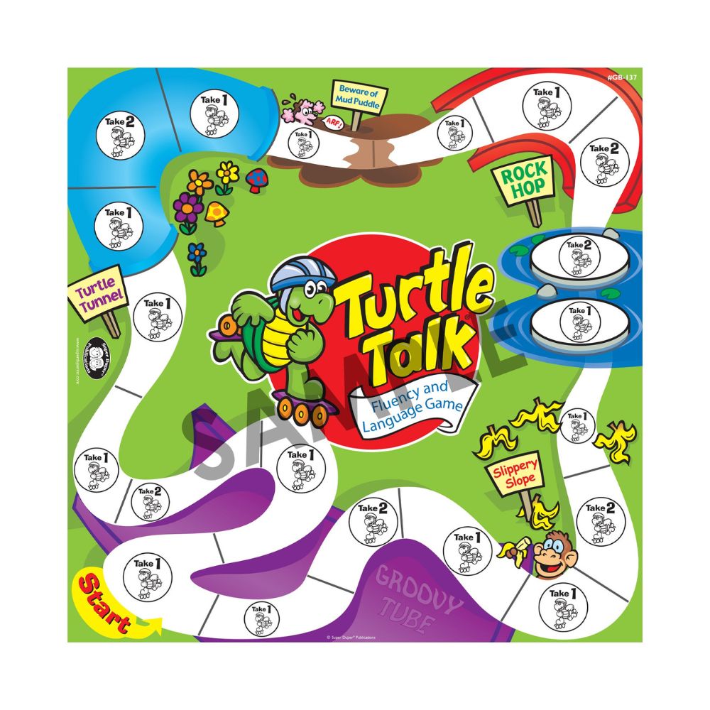 Turtle Talk® Fluency and Language Game for students and children game board
