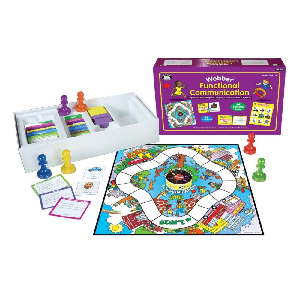 Webber® Functional Communication Game, an educational board game that teaches non-verbal children to communicate through play