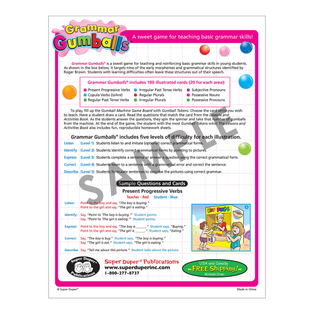 Grammar Gumballs® Board Game description page