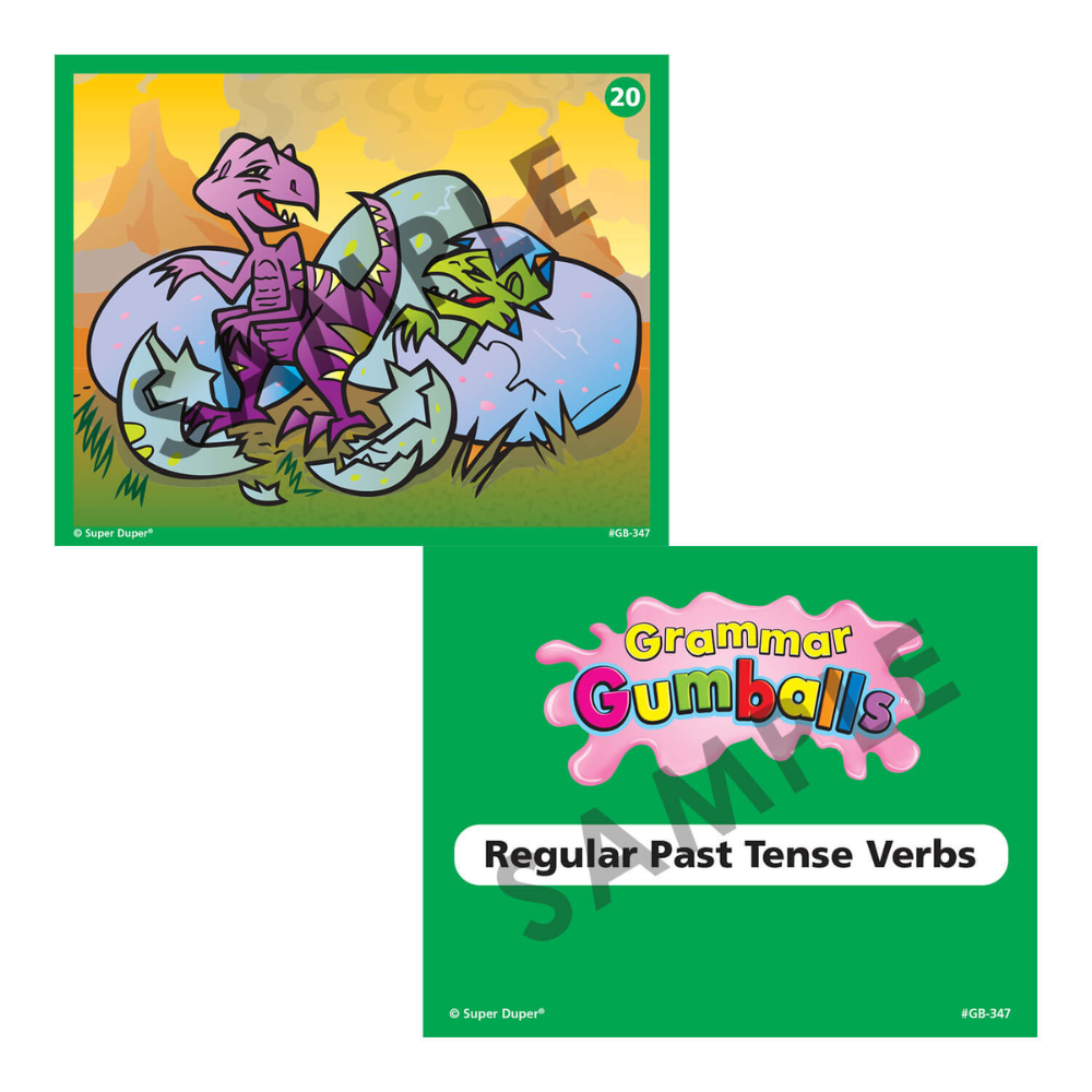 Grammar Gumballs® Board Game Regulay Past Tense Verbs sample page