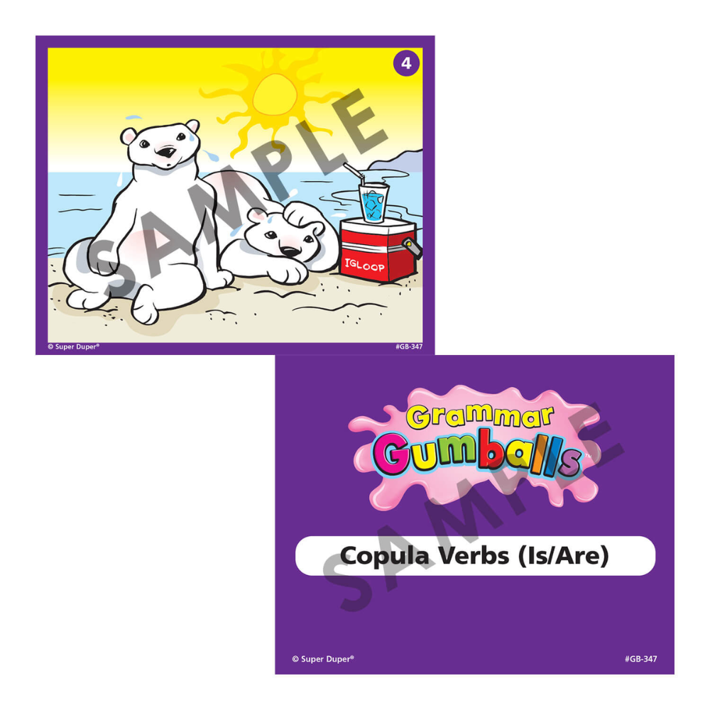 Grammar Gumballs® Board Game Copular Verbs (Is/Are) sample page