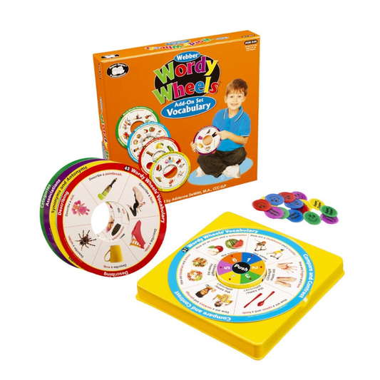 Webber Word Wheels vocabulary learning toy set with packaging on a white background