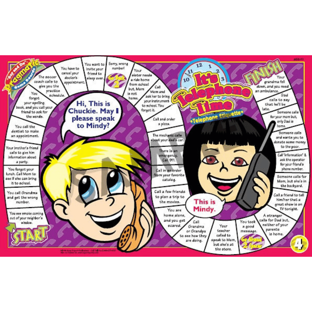 Positive Pragmatic® Game Boards "It's Telephone Time" game board