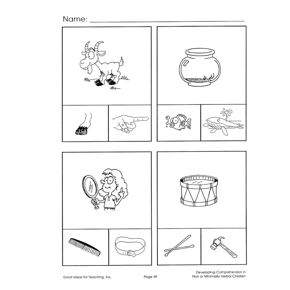Black and white educational worksheet with illustrations and text