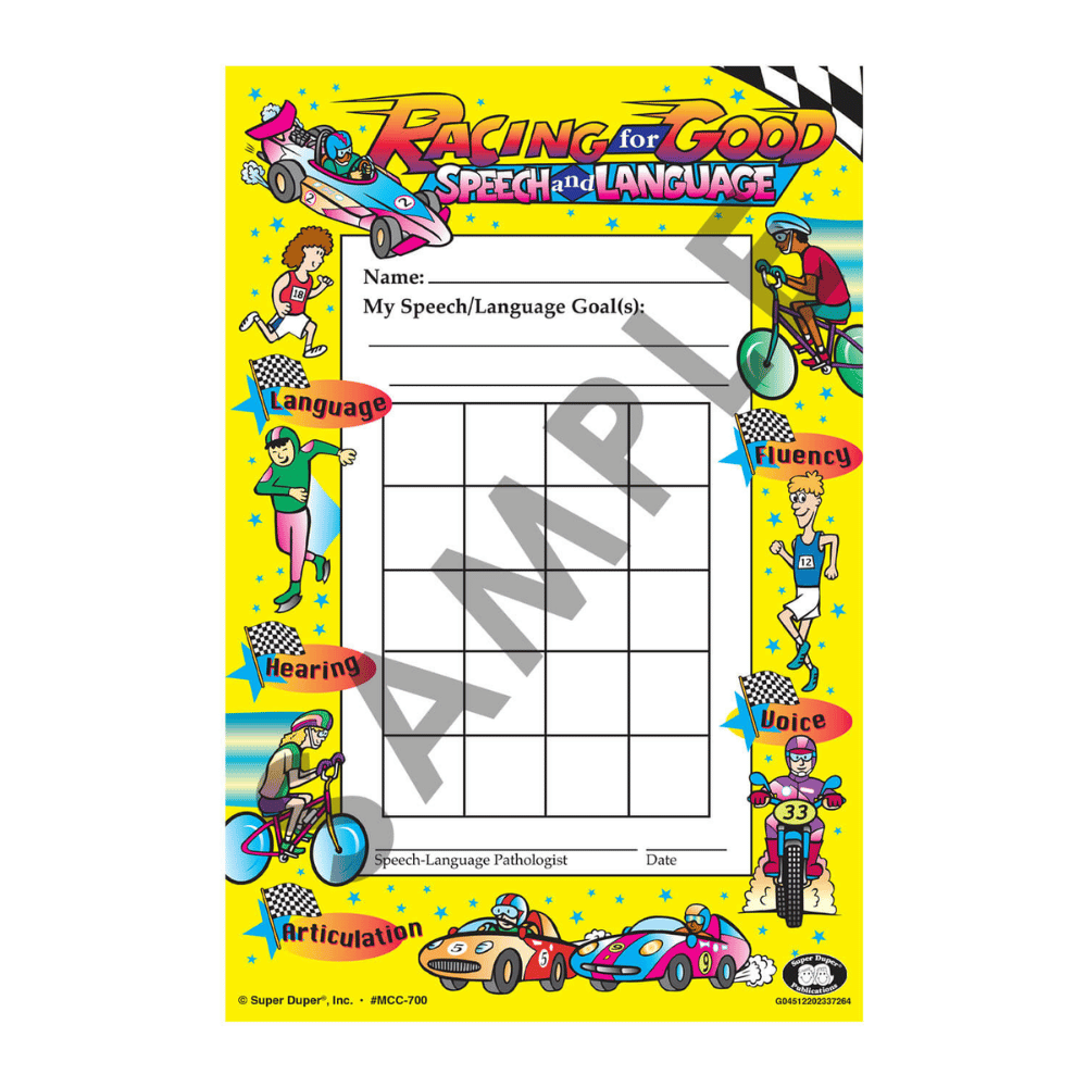 Mini Speech & Language Incentive Charts: Racing for Good