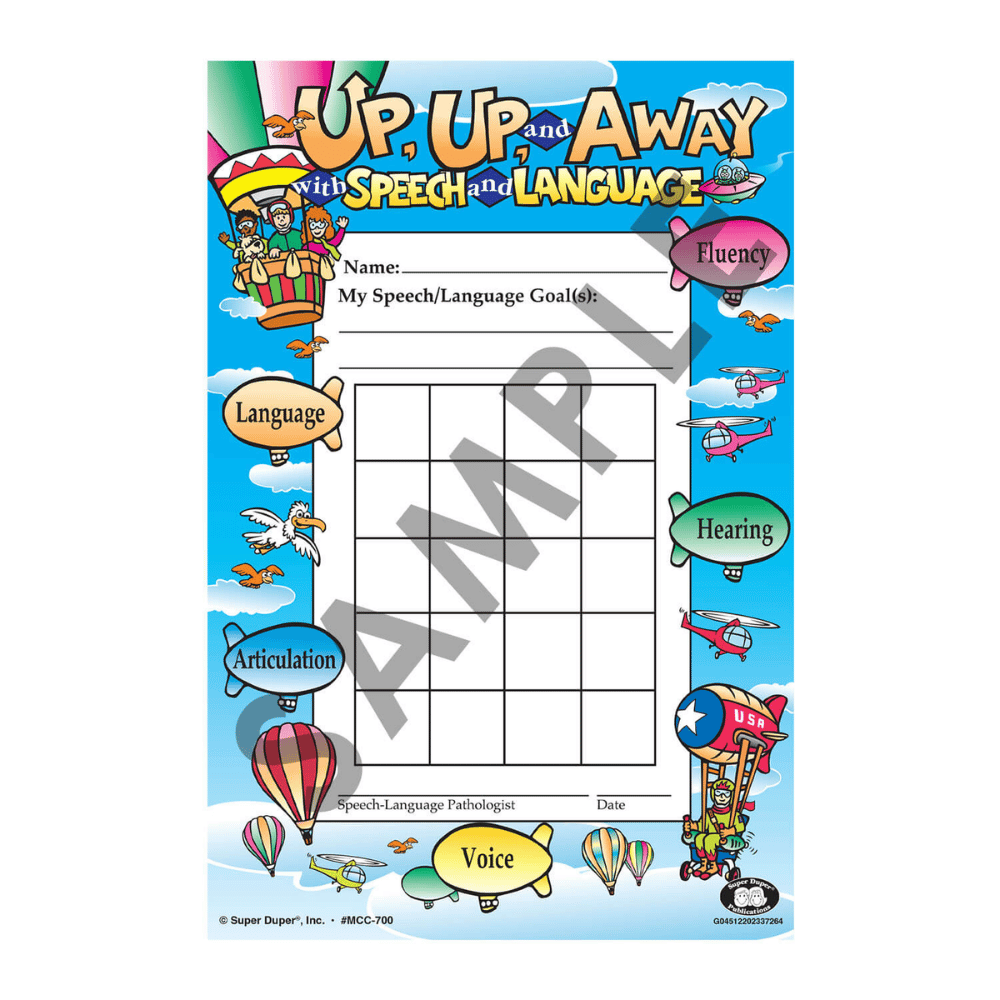 Mini Speech & Language Incentive Charts: Up, Up and Away