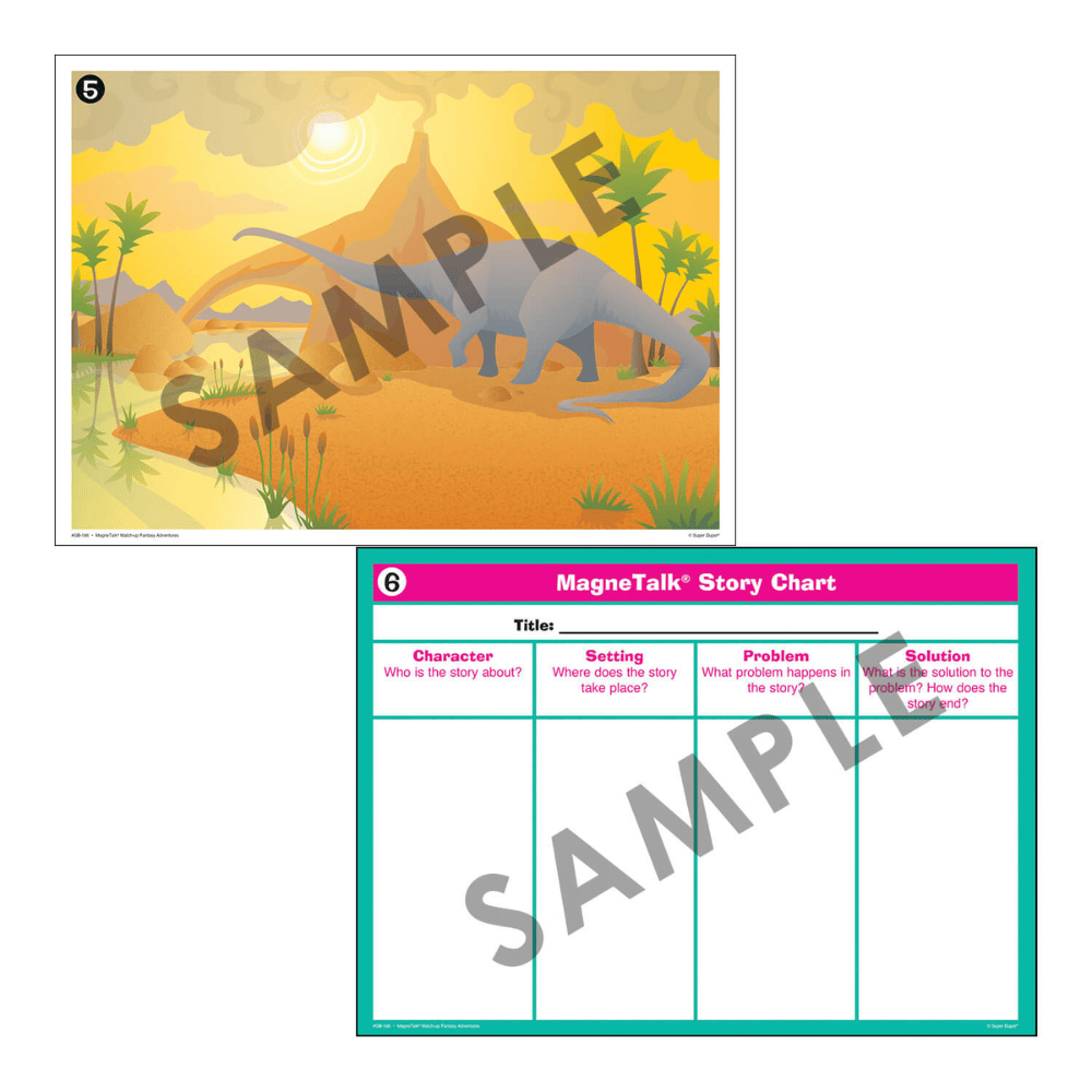 MagneTalk® Match-up Fantasy Story Adventures magnetic game board dinosaur