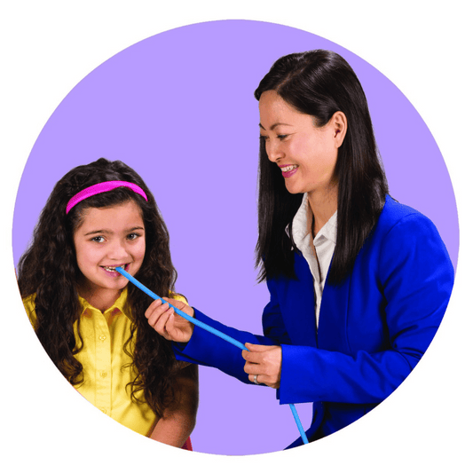 Heavy resistance stretchy tubing for oral-motor activities
