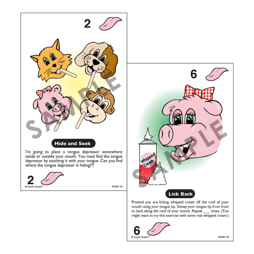"Can Do"® Oral-Motor Fun Deck® Sample Cards